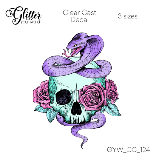 Skull and Roses CC_124 Clear Cast Decal