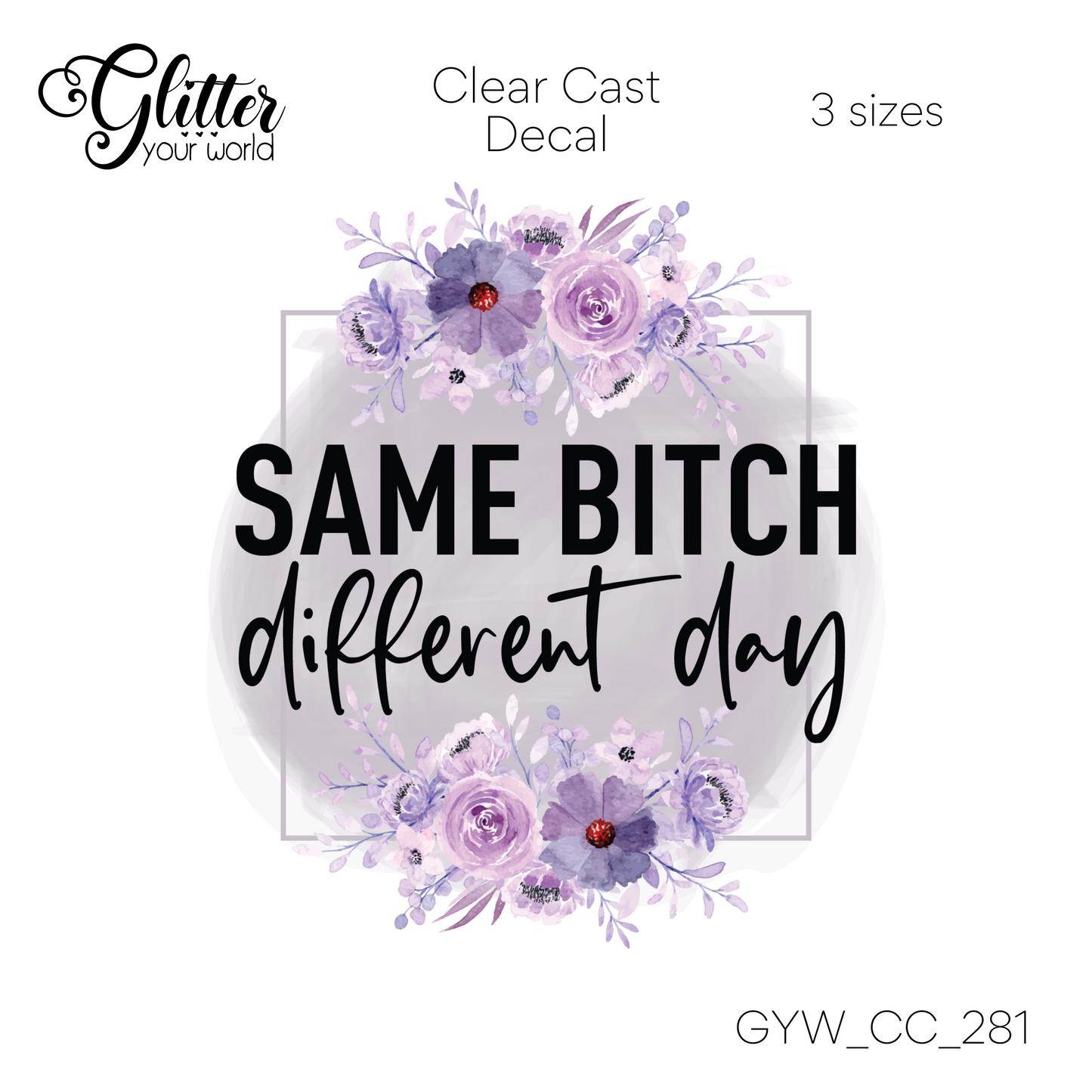 Same Bitch Different Day CC_281 Clear Cast Decal