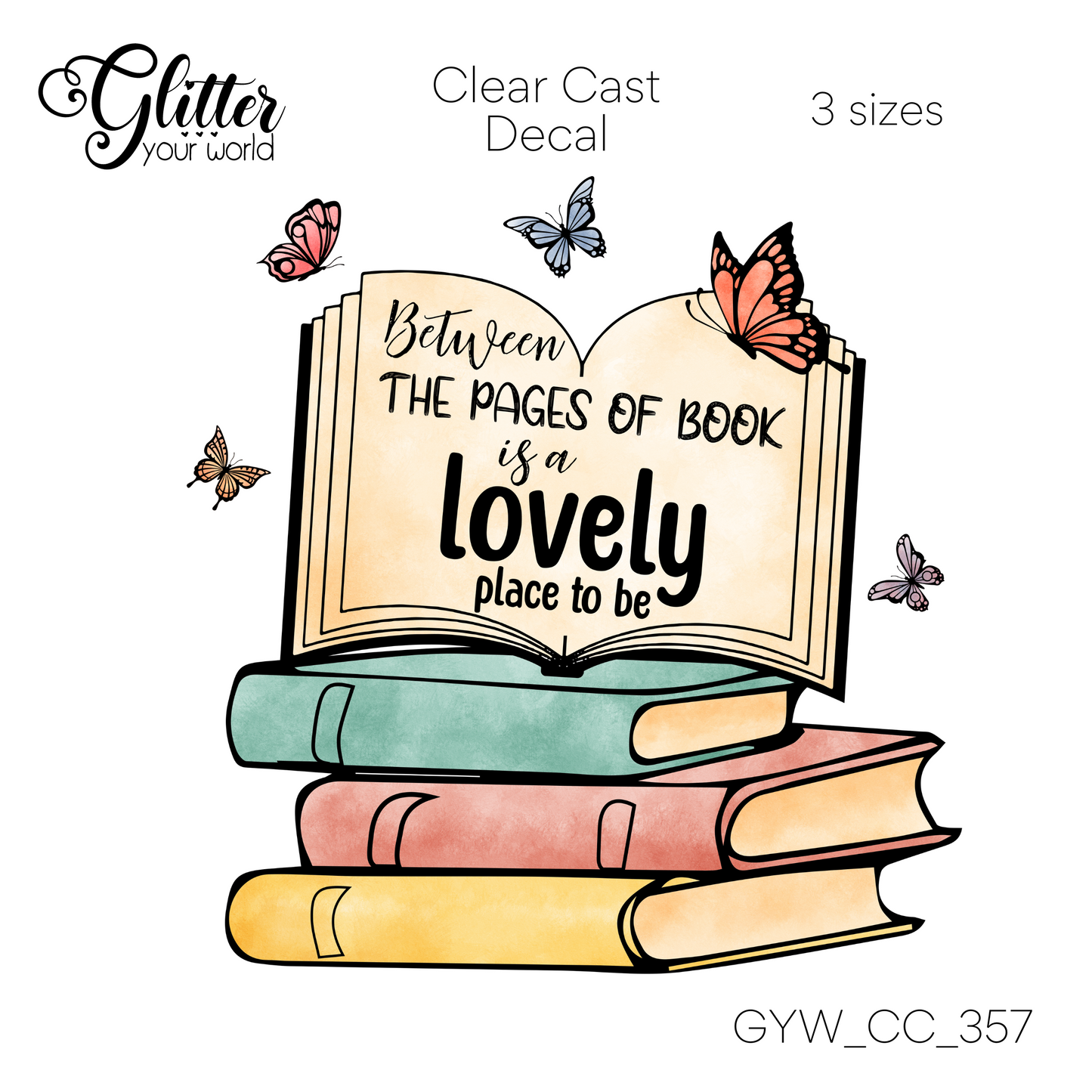 Between The Pages Of A Book CC_357 Clear Cast Decal