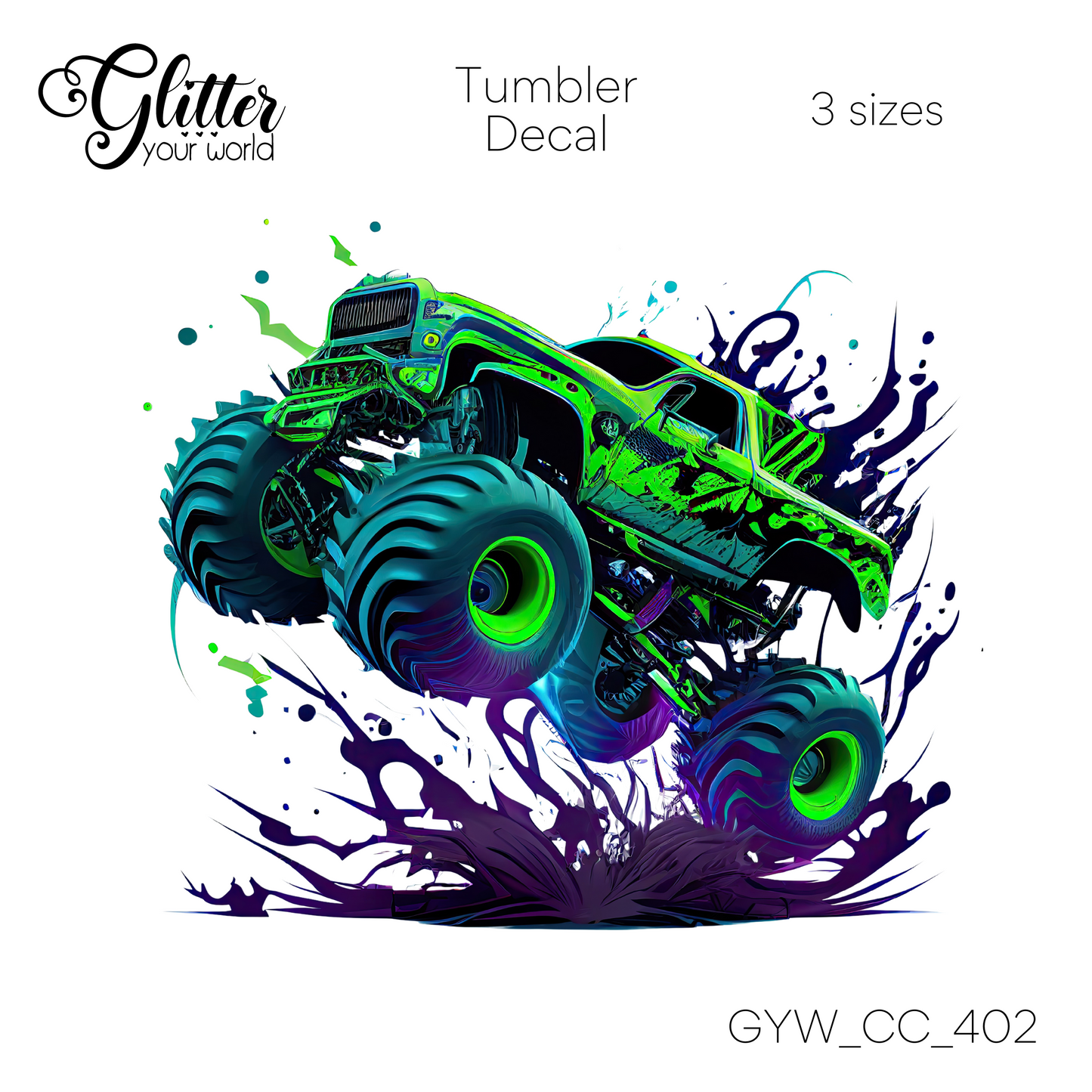 Monster Truck Abstract GYW_402 Tumbler Decal