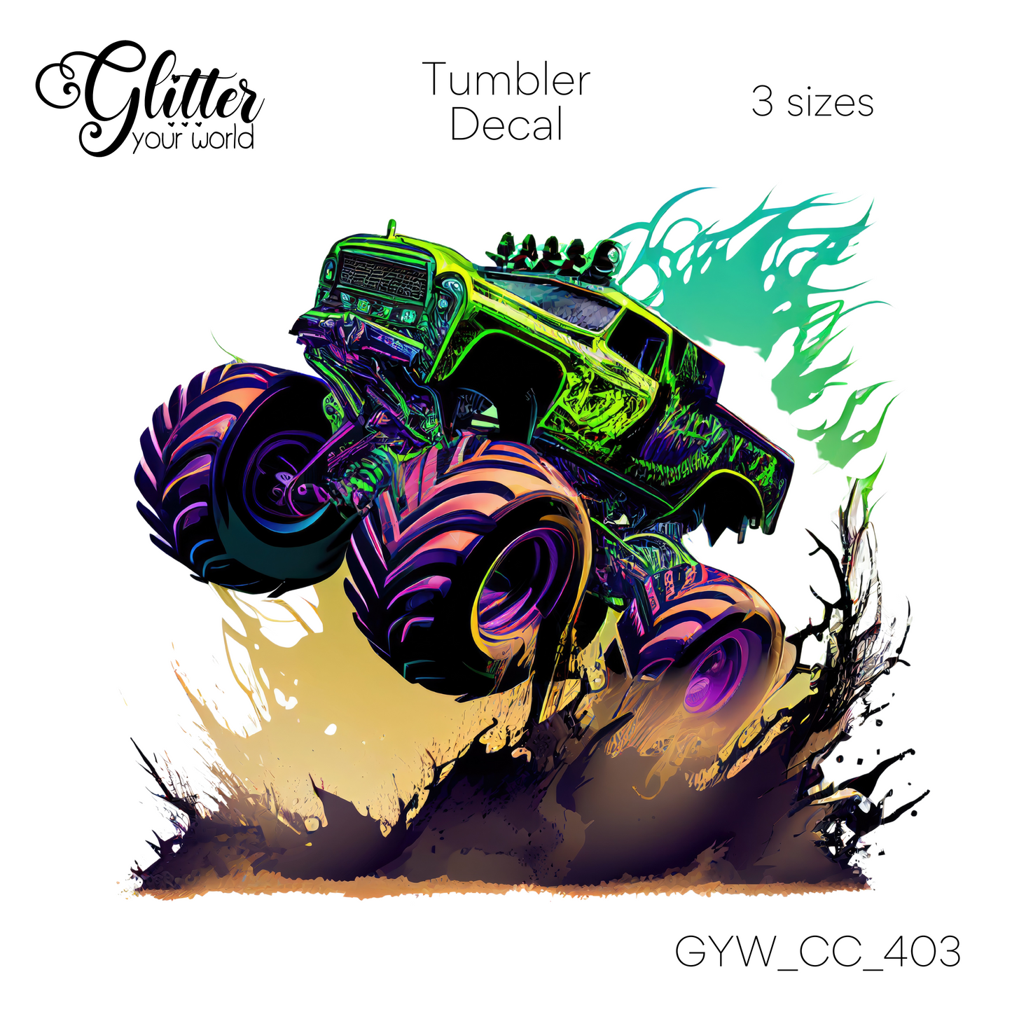 Monster Truck GYW_403 Tumbler Decal