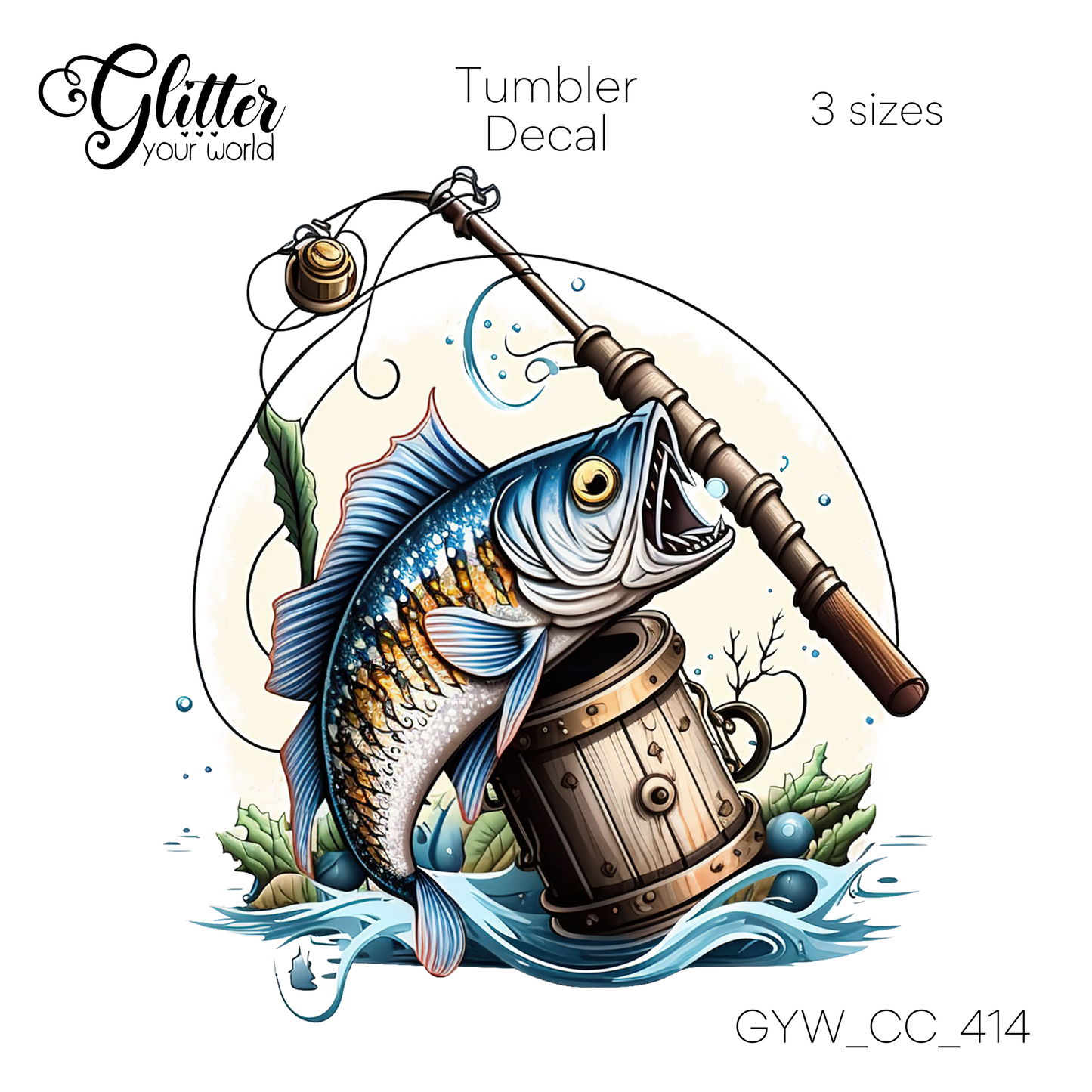 Fish and Rod GYW_414 Tumbler Decal