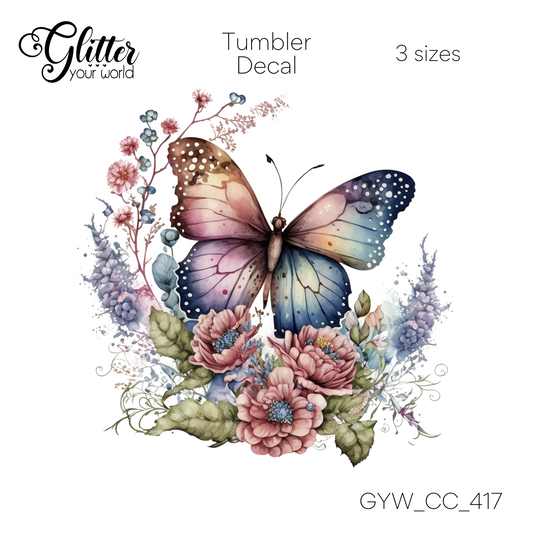 Butterfly and Flowers GYW_417 Tumbler Decal