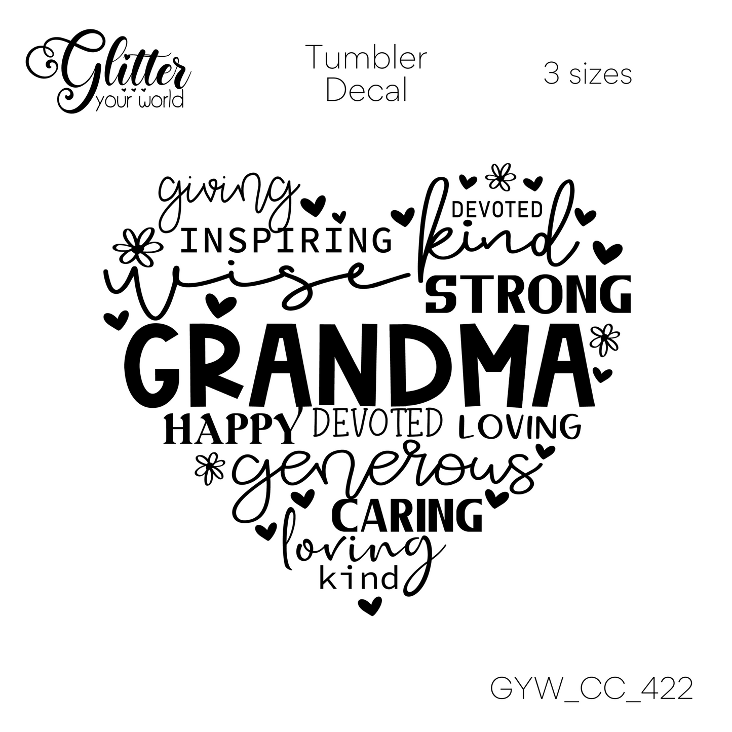 Grandma Heart GYW_422 Tumbler Decal